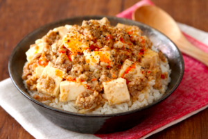 レンジで簡単！　麻婆豆腐丼