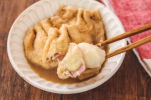 【調理時間10分】レンジで簡単！ ベーコン&チーズ入りもち巾着